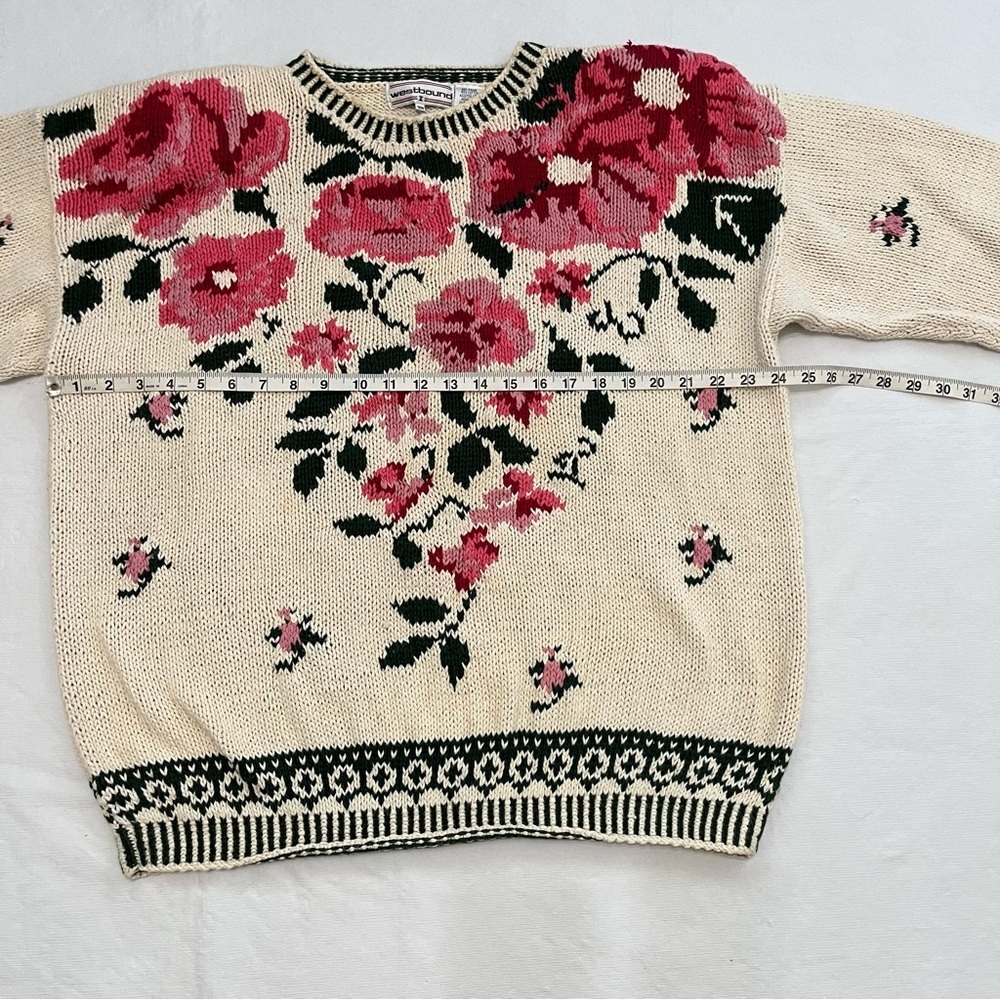 Vintage Westbound Floral Sweater Grandma CottageCore Granny - Picture 9 of 10
